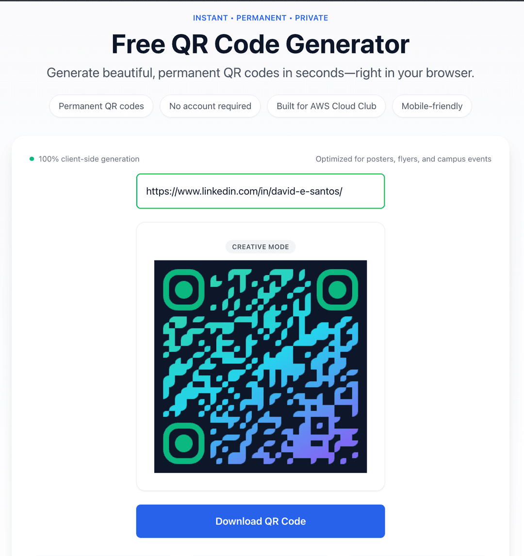 Free QR Website